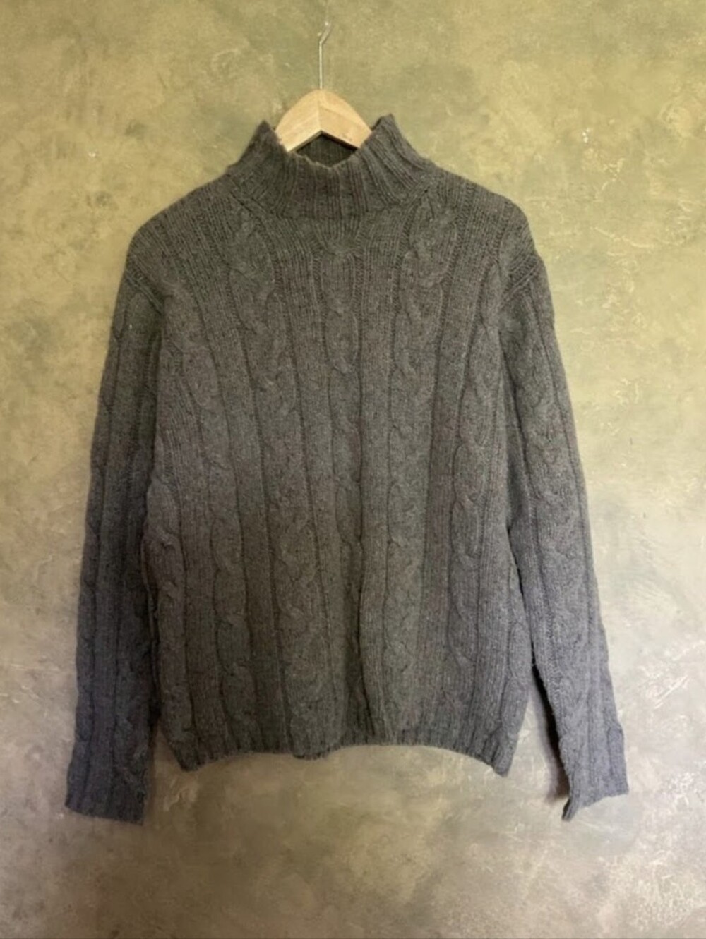 Vintage Y2K American Eagle Donegal Cable Knit Wool Blend Fisherman Sweater
